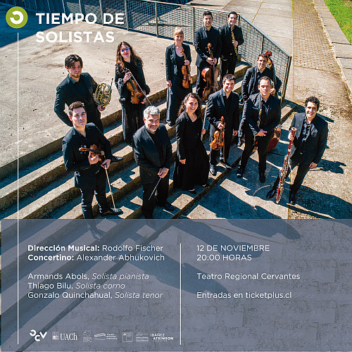 Concierto de la Orquesta de Cámara de Valdivia (OCV): “Tiempo de Solistas” en el Teatro Regional Cervantes