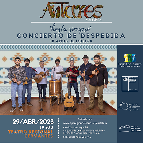 Concierto de despedida del Grupo Antares de Valdivia desde el Teatro Regional Cervantes