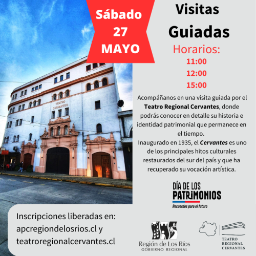Día de Los Patrimonios: Visitas Guiadas al Teatro Regional Cervantes. Día Sábado 27