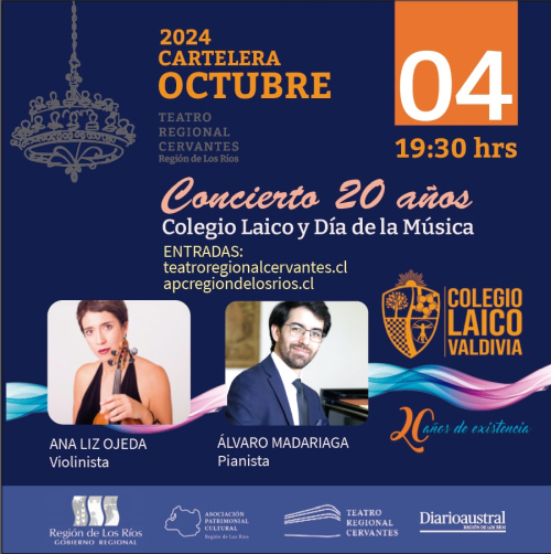 Concierto 20 años del Colegio Laico en el Teatro Regional Cervantes de Valdivia